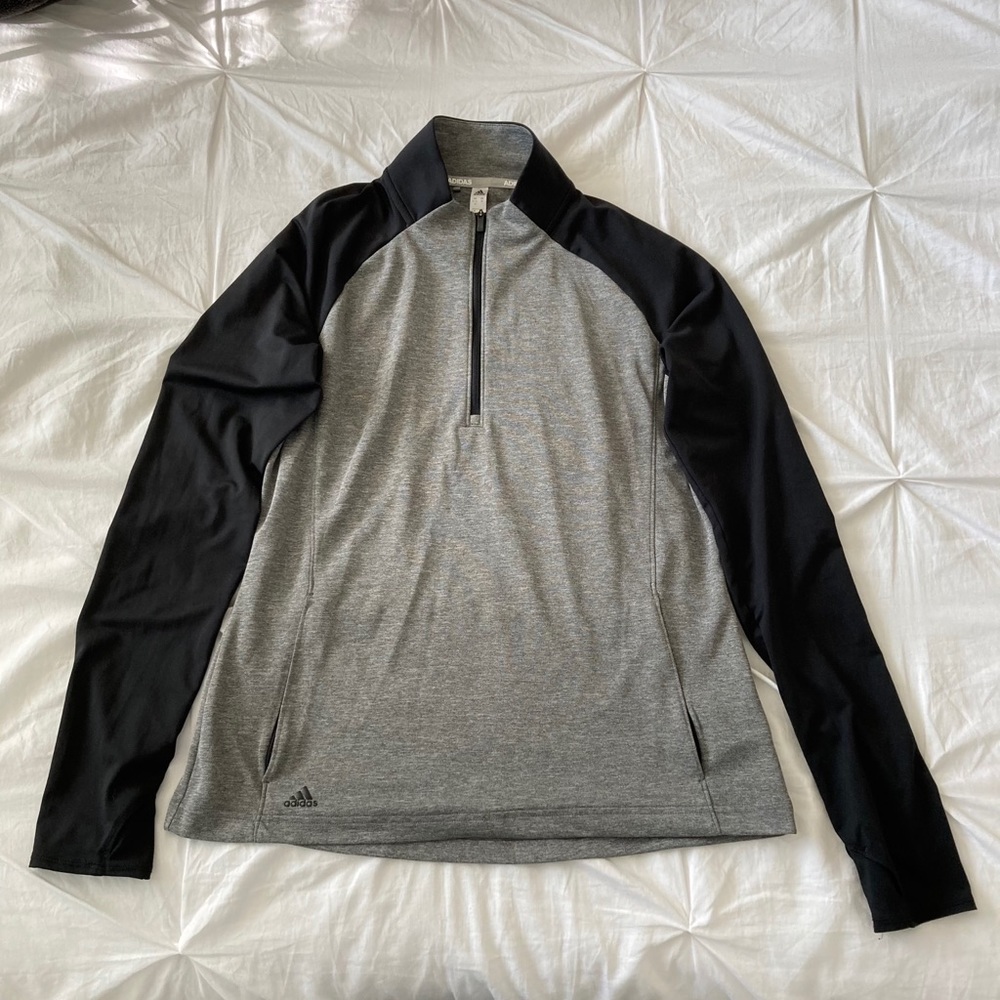 Black and grey 1/4 zip ADIDAS pullover